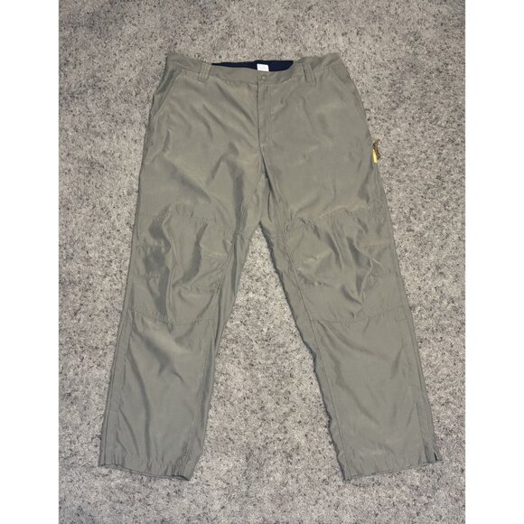 COLUMBIA Nylon Khaki Hiking Pants Side Leg Zip Outdoor Utility Lightweight 40x31 - Picture 1 of 13